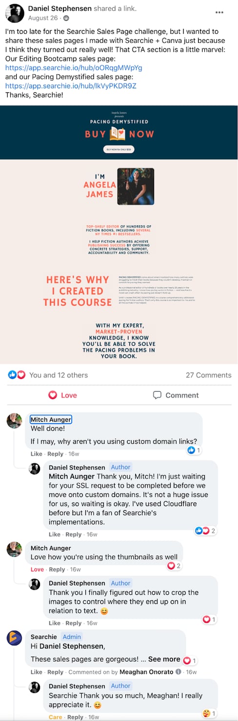 Searchie Sales Page by Daniel Stephensen and Angela James